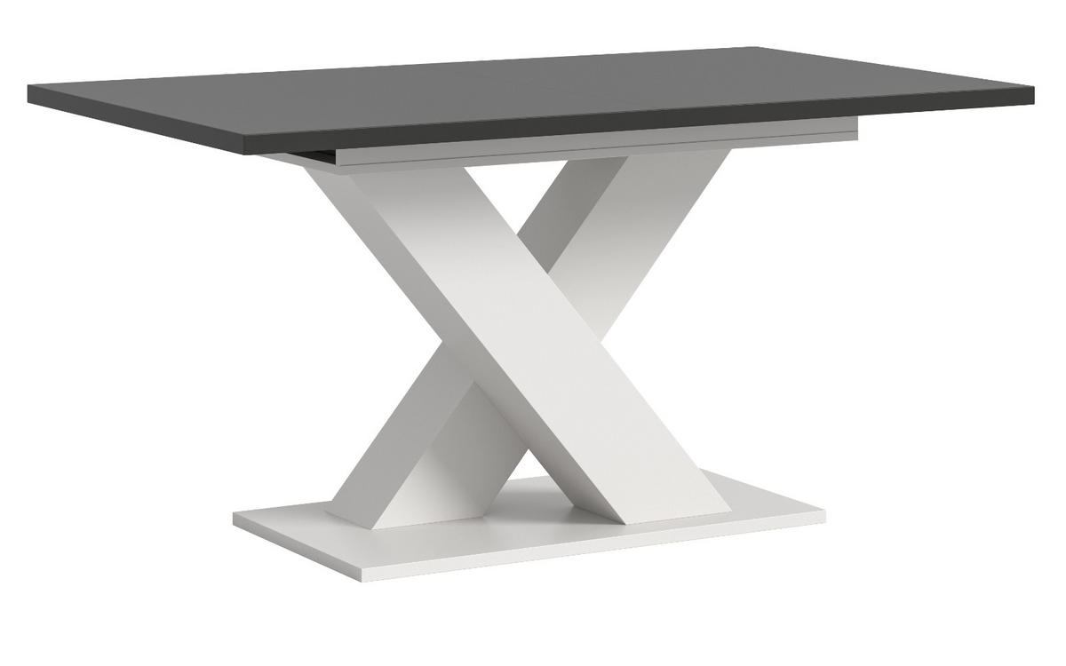 ESSTISCH weiß und grau, Küchentisch ausziehbar 150 - 190 cm - Weiß/Grau, Holzwerkstoff/Metall (150/90/76cm) - Inn.Furn