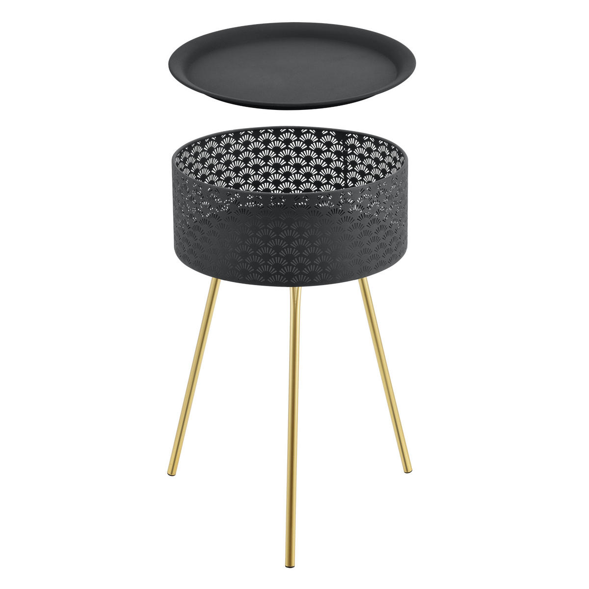 BEISTELLTISCH Forshaga - Goldfarben, Holzwerkstoff (40/40/65cm) - [en.casa]