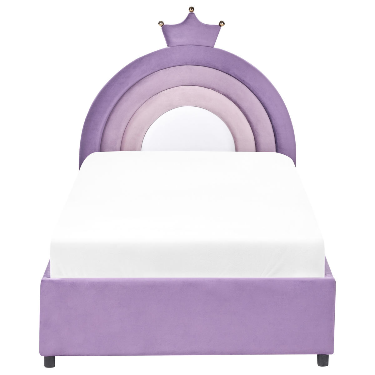 DĚTSKÁ POSTEL s úložným prostorem 90/200 cm Sametová látka Fialová Grisetot - fialová, textil (90/200cm) - Beliani