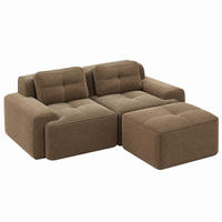SOFA modular boneless mit 74 cm Tiefsitz Corduroy Brown - Braun, Kunststoff (177/204.1cm) - Meubliv