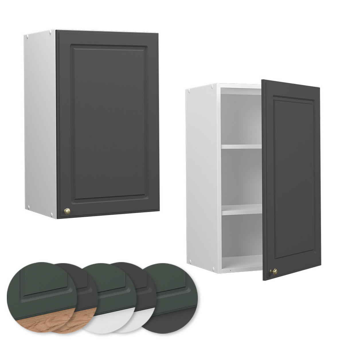 HÄNGESCHRANK Fame-Line Anthrazit-Gold 45 cm - Anthrazit/Weiß, Holzwerkstoff (45/72/34.1cm) - Vicco