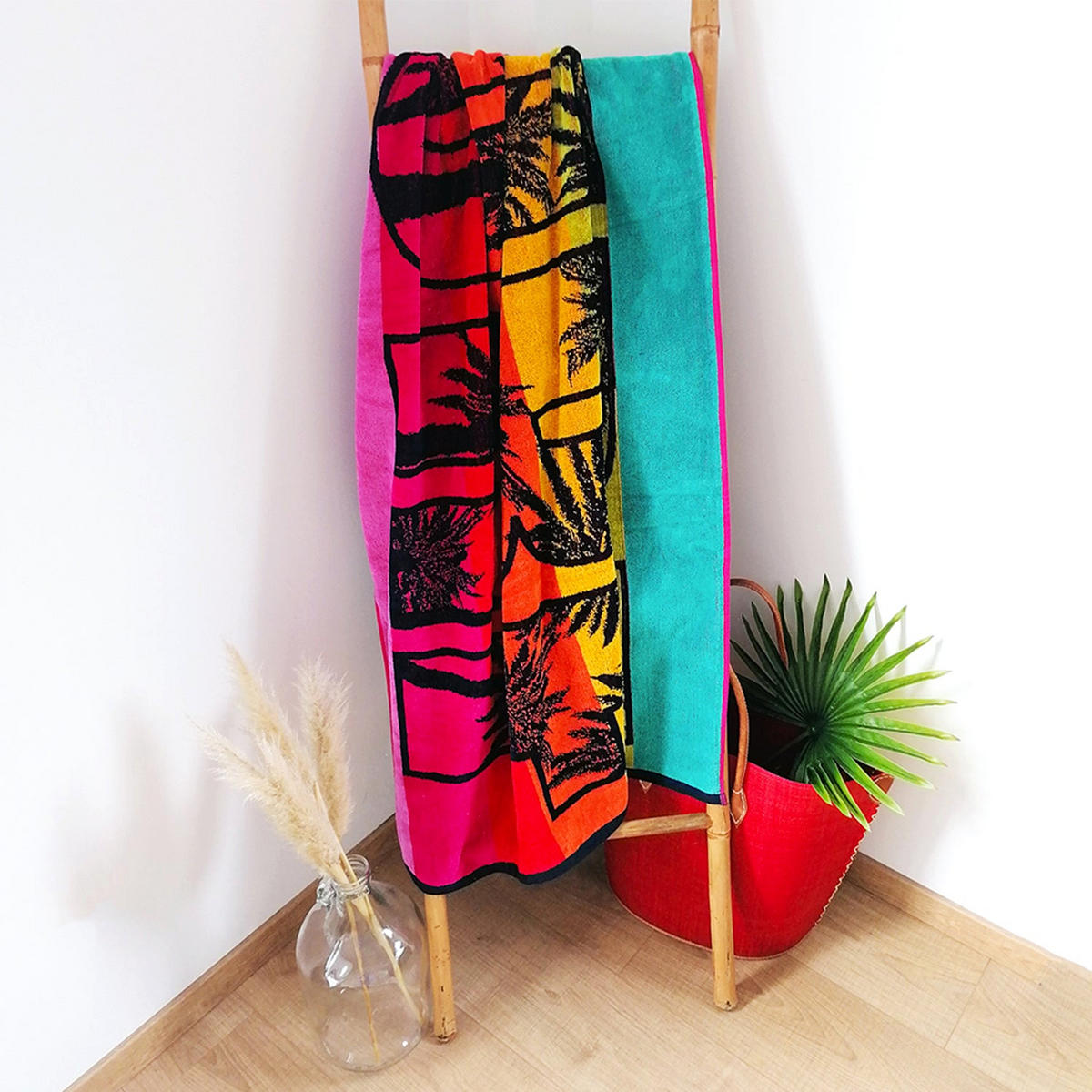 STRANDTUCH Frottee Velours Jacquard Kymata 100x175 470g/m² - Multicolor, Textil (100/175cm) - LE COMPTOIR DE LA PLAGE