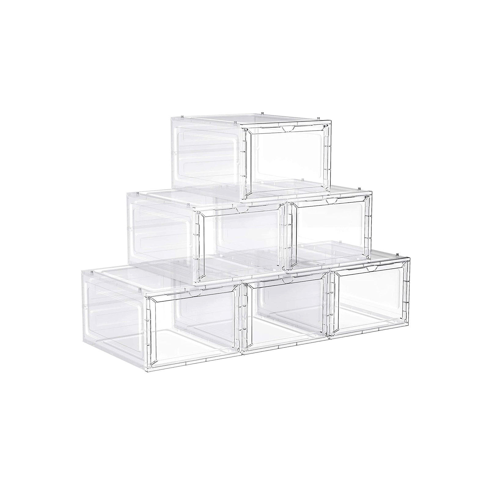 SCHUHBOX SCHUHORGANIZER 6ER-SET - Weiß, Kunststoff (33/25.5cm) - Hansiro
