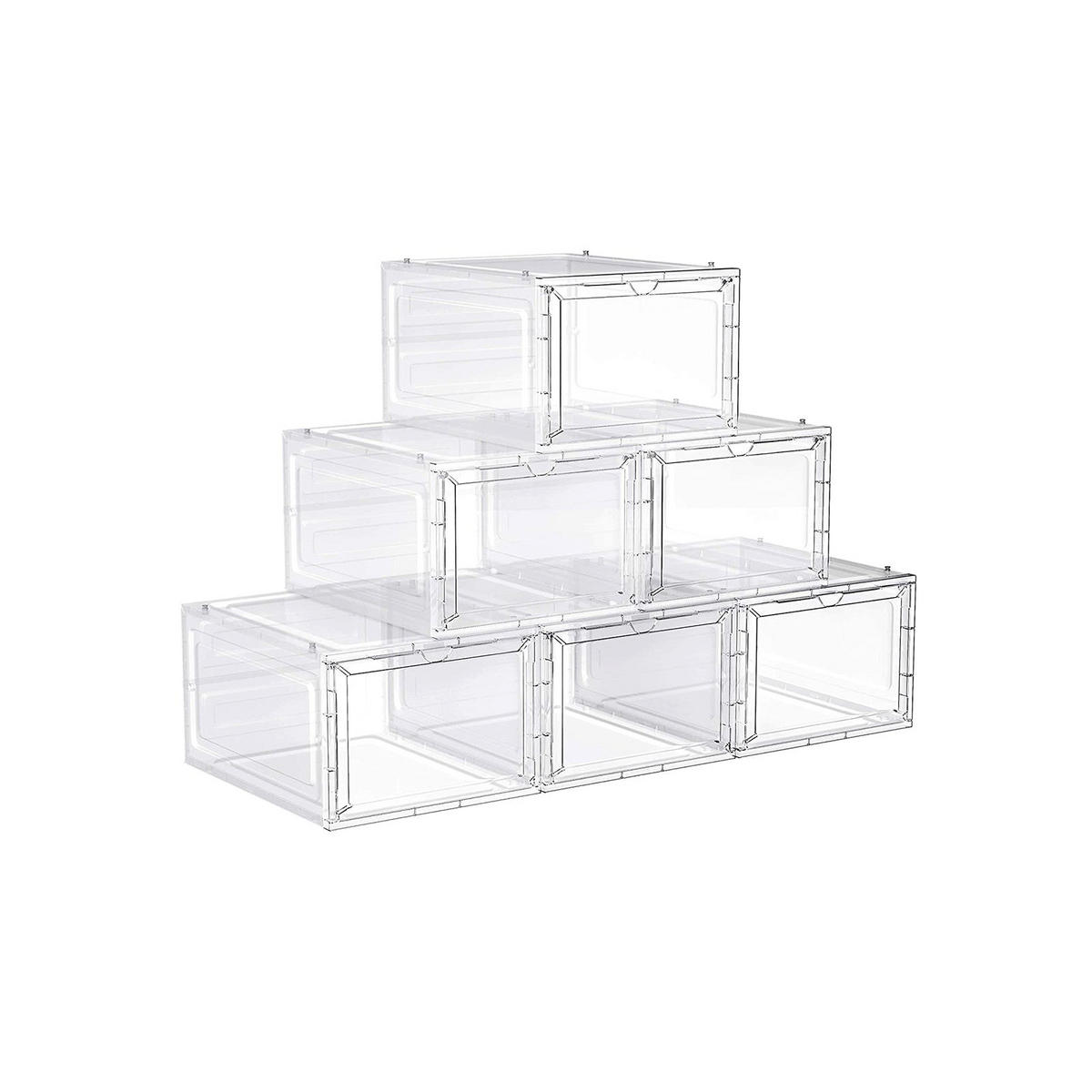 SCHUHBOX SCHUHORGANIZER 6ER-SET - Weiß, Kunststoff (33/25.5cm) - Hansiro
