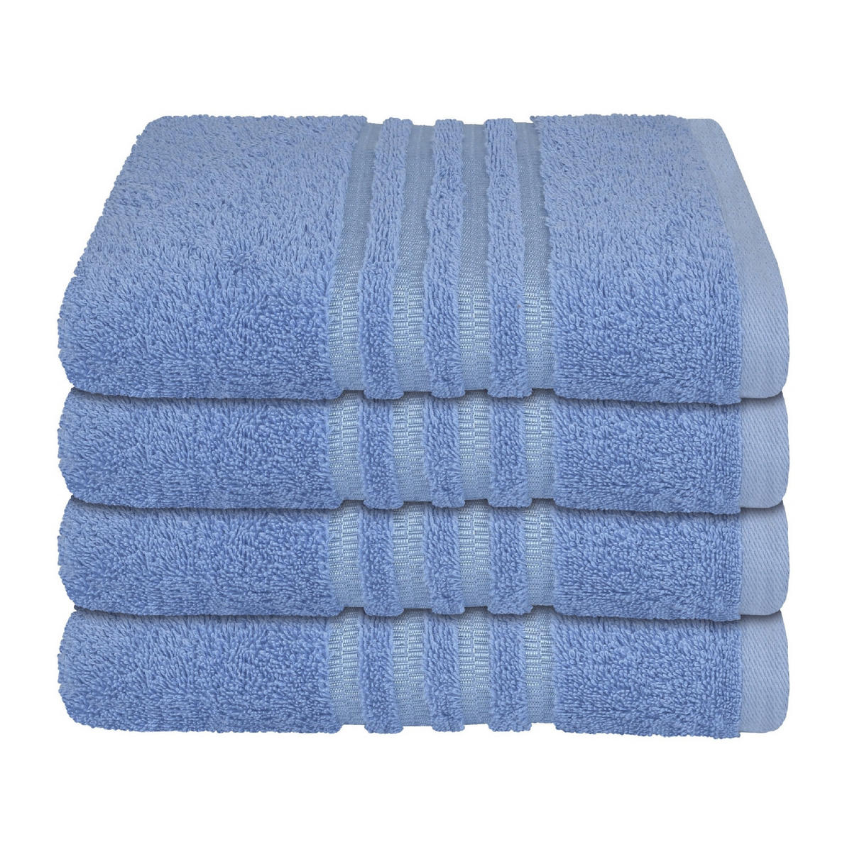HANDTUCHSET Milano - 4-teilig - 50 x 100 cm - Hellblau - Hellblau, Textil (50/100cm) - SCHIESSER