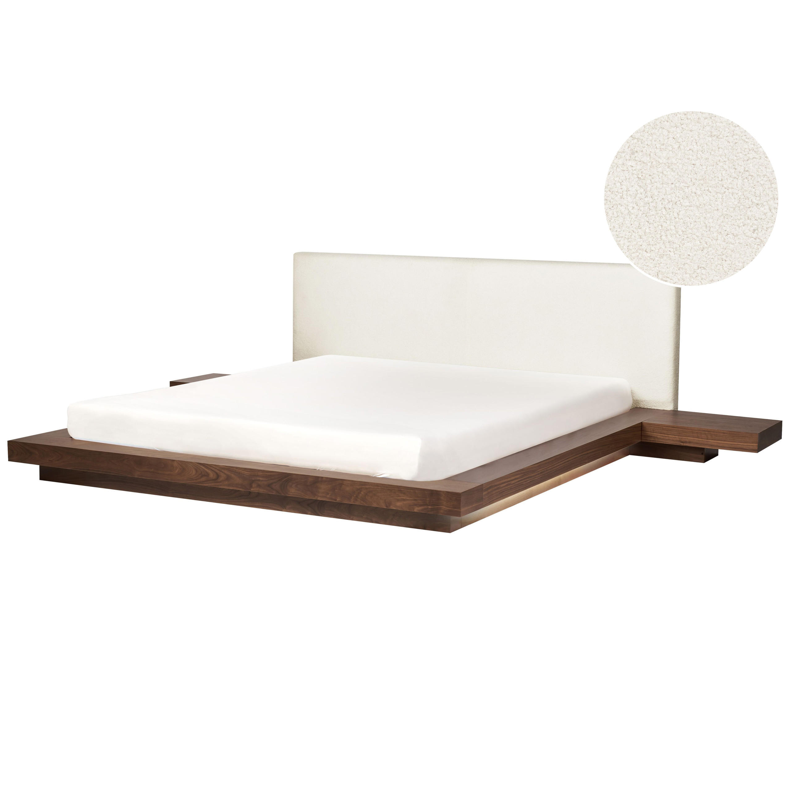 POSTEL s LED 180/200 cm MDF deska Hnědá Zen - hnědá, dřevo (180/200cm) - Beliani