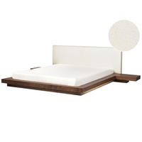 BETT mit LED 180/200 cm MDF-Platte Braun Zen - Braun, Holz (180/200cm) - Beliani