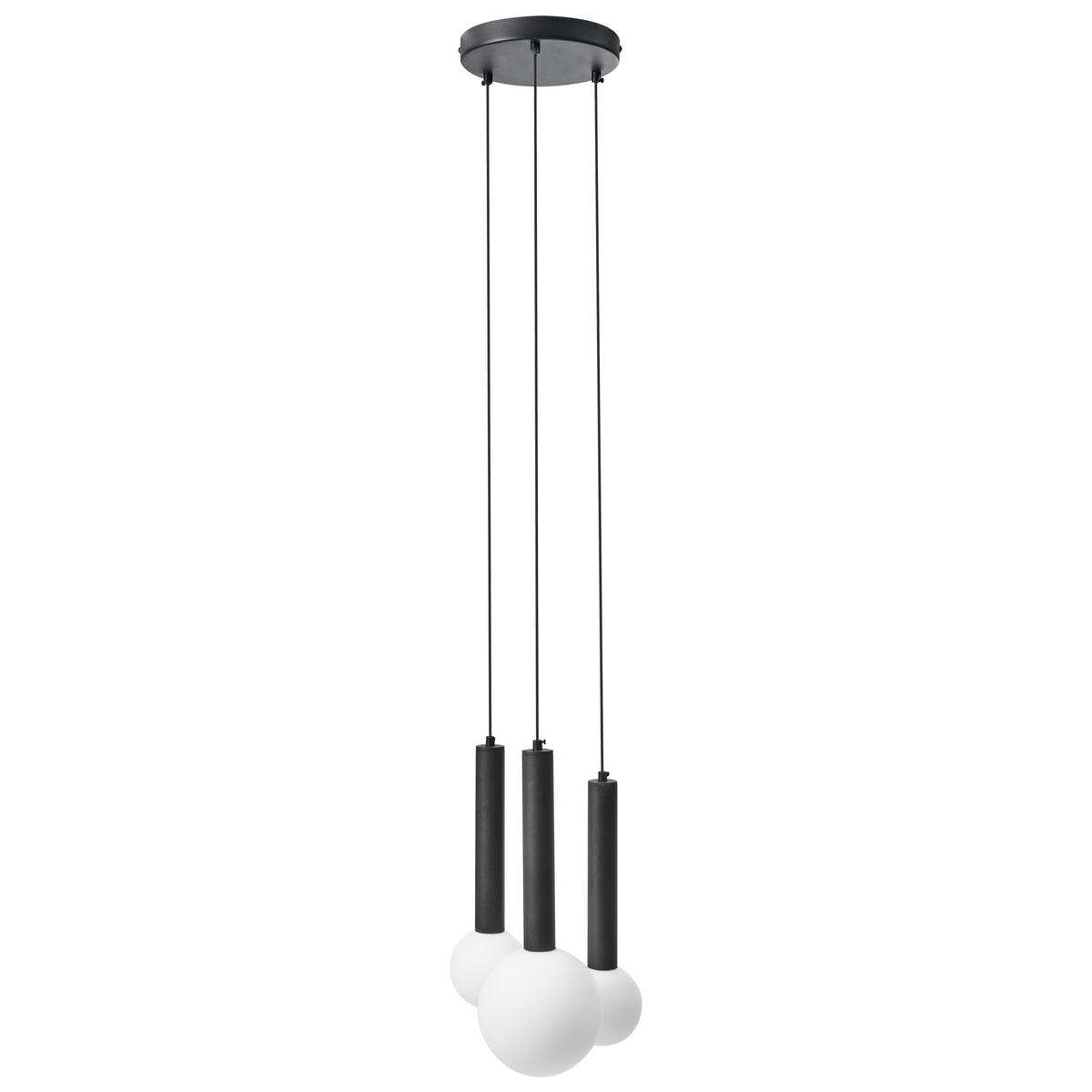 LUSTRĂ SUSPENDATĂ neagră Boues - alb/negru, metal (20/30/183cm) - Beliani
