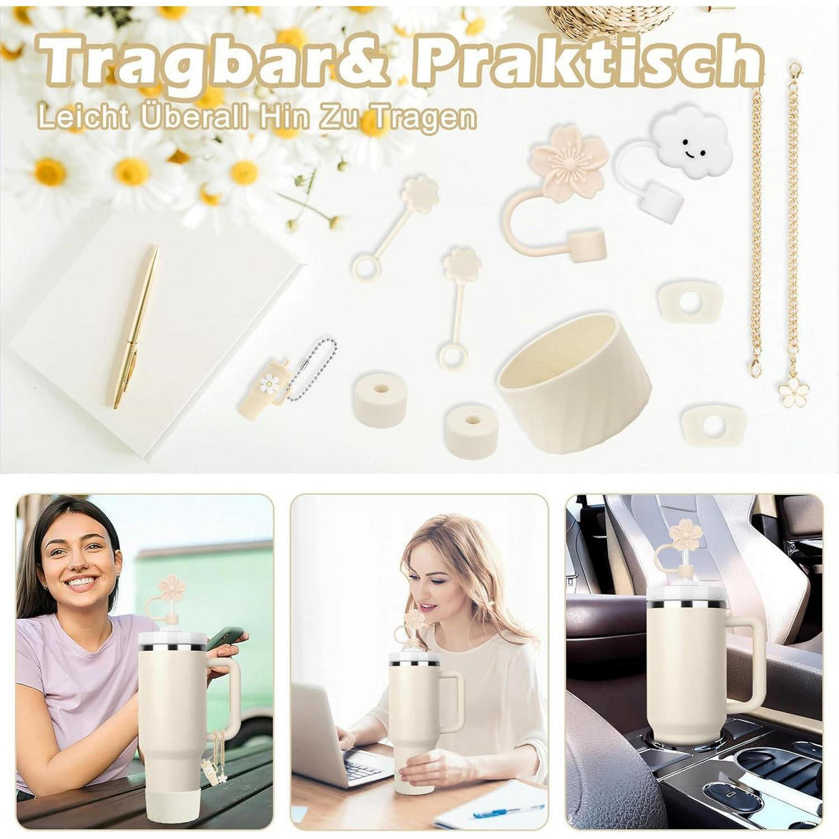 TRINKFLASCHEN-ZUBEHÖR Set 11-teilig Creme Tonal - Creme, Kunststoff (13.5/2.6/14.6cm)