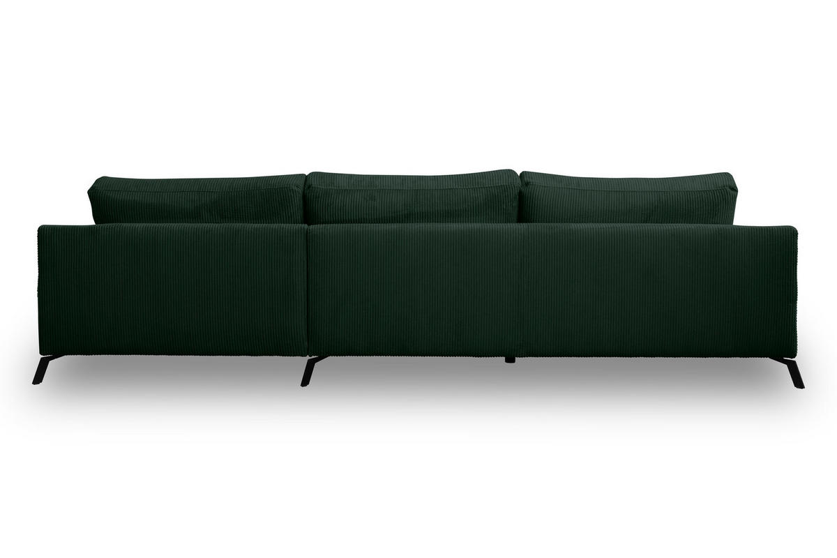 ECKSOFA Aspen in L-Form, Coach Farbe: Grün, Cordstoff, Ottomane Rechts - Grün, Textil (312/187cm) - VENASI MÖBEL