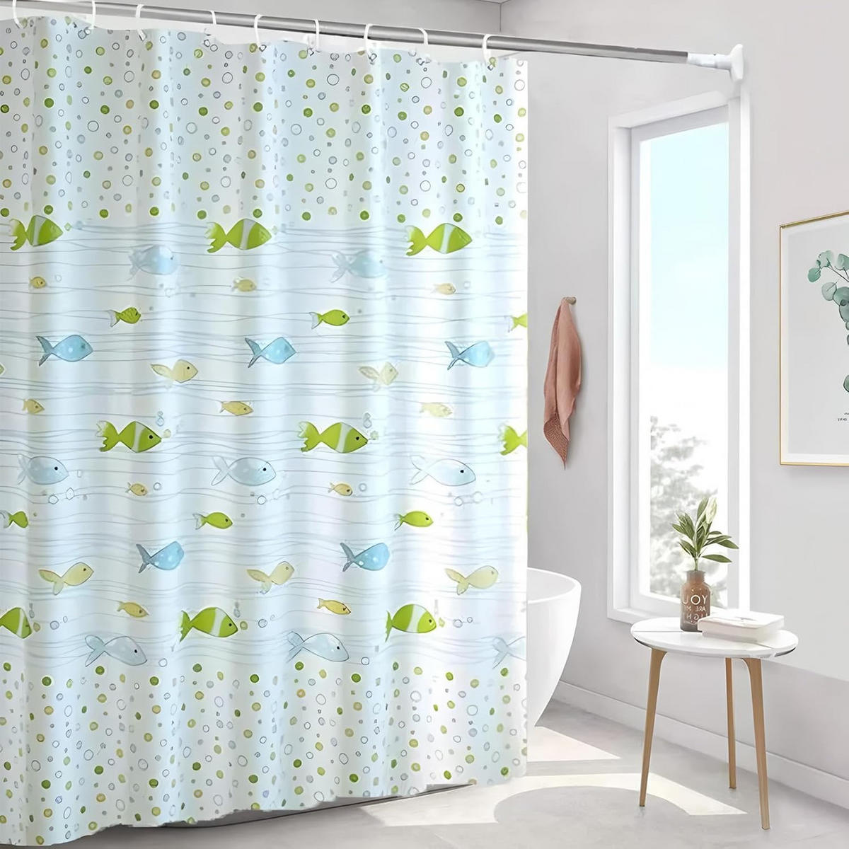 DUSCHVORHANG – 180 x 200 cm – inklusive Haken - Multicolor, Kunststoff (180/200cm)