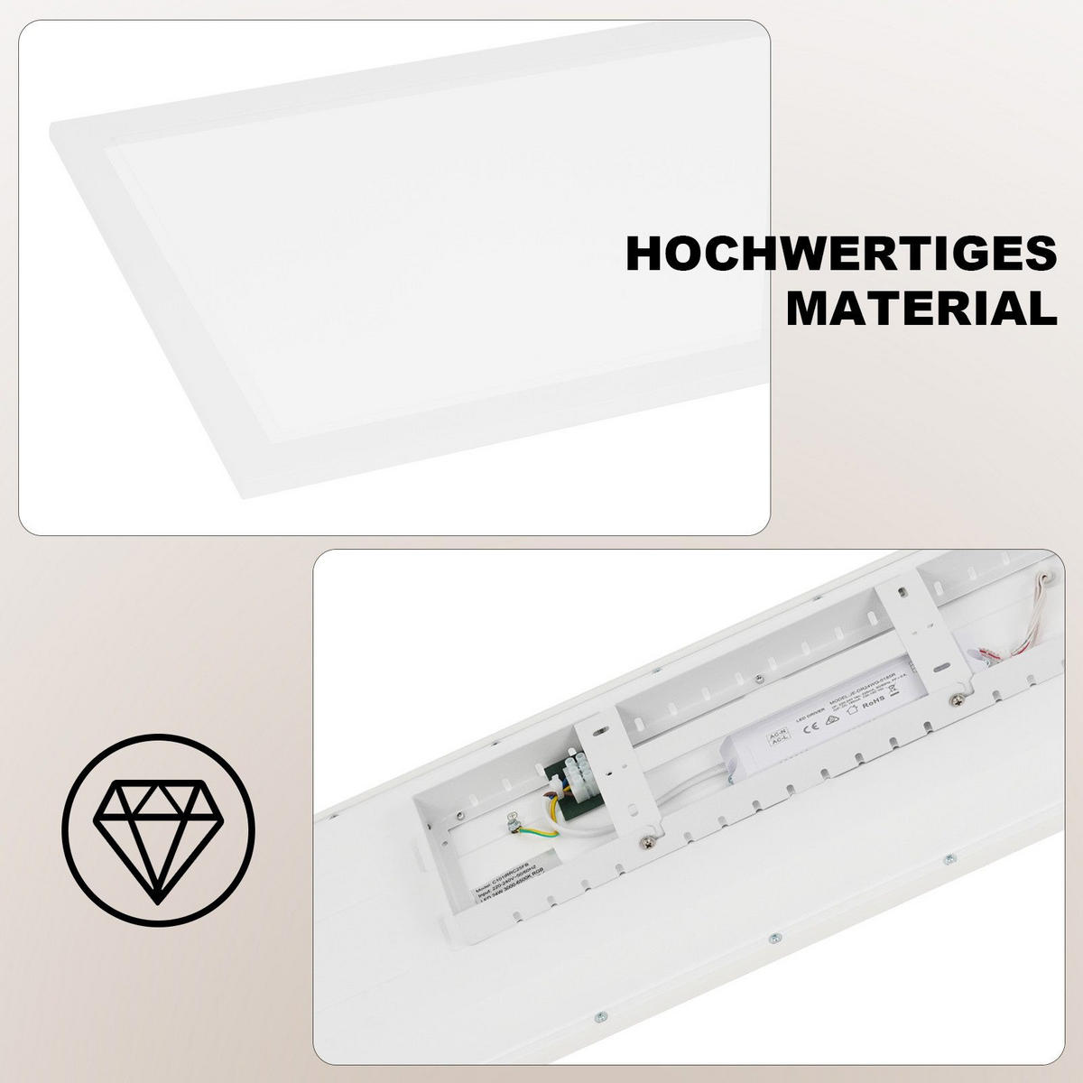 LED-DECKENLEUCHTE Maclean 119.5/29.5/5.6cm - Weiß, Metall (29.5/119.5/5.6cm) - Nettlife