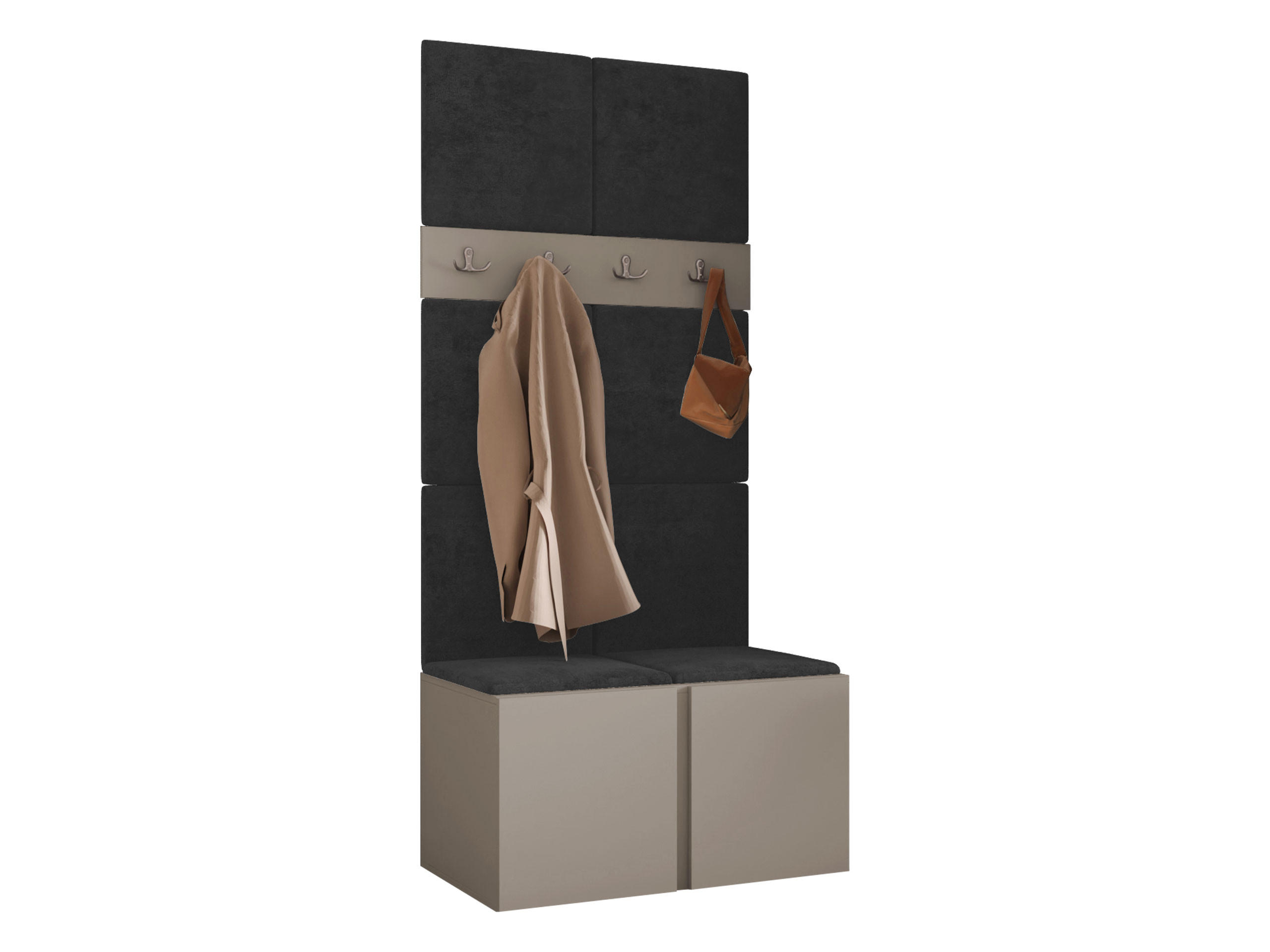 MOBILIER PENTRU HOL Orion IV - cașmir/antracit, material plastic/compozit lemnos (84/186/46cm) - MIRJAN24