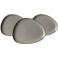 SPEISETELLER Taste taupe 31 x 24 cm 3er Set - Taupe, Keramik (31/24/3cm) - Ritzenhoff Breker