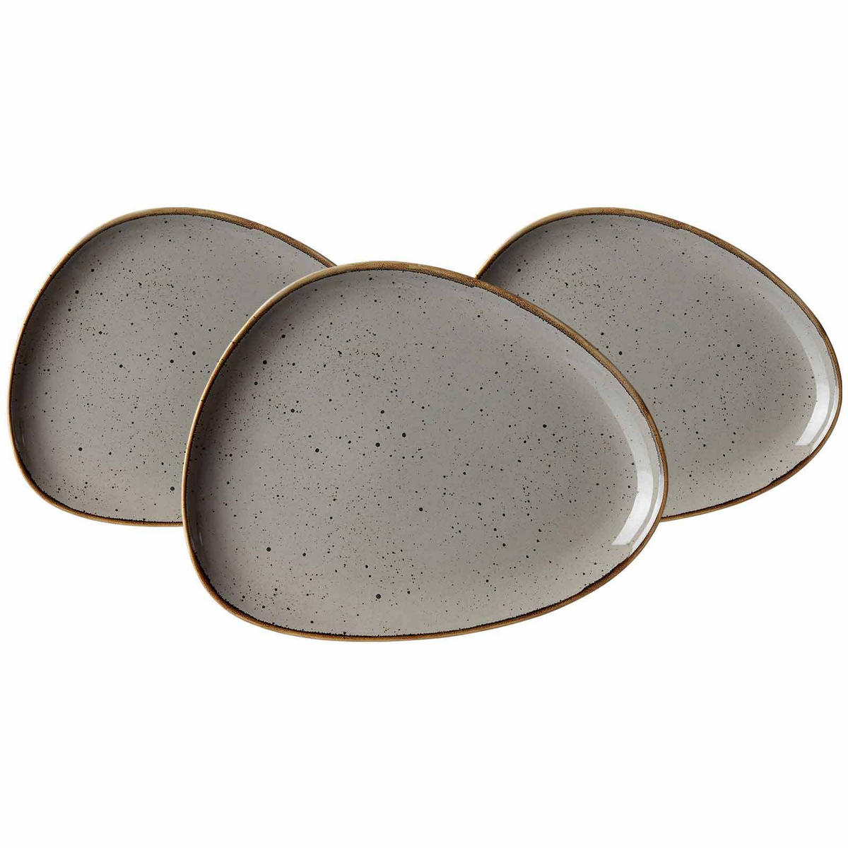 SPEISETELLER Taste taupe 31 x 24 cm 3er Set - Taupe, Keramik (31/24/3cm) - Ritzenhoff Breker