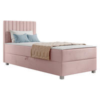 BOXBETT Viki - Silberfarben/Rosa, Holzwerkstoff/Kunststoff (90/200cm) - MIRJAN24