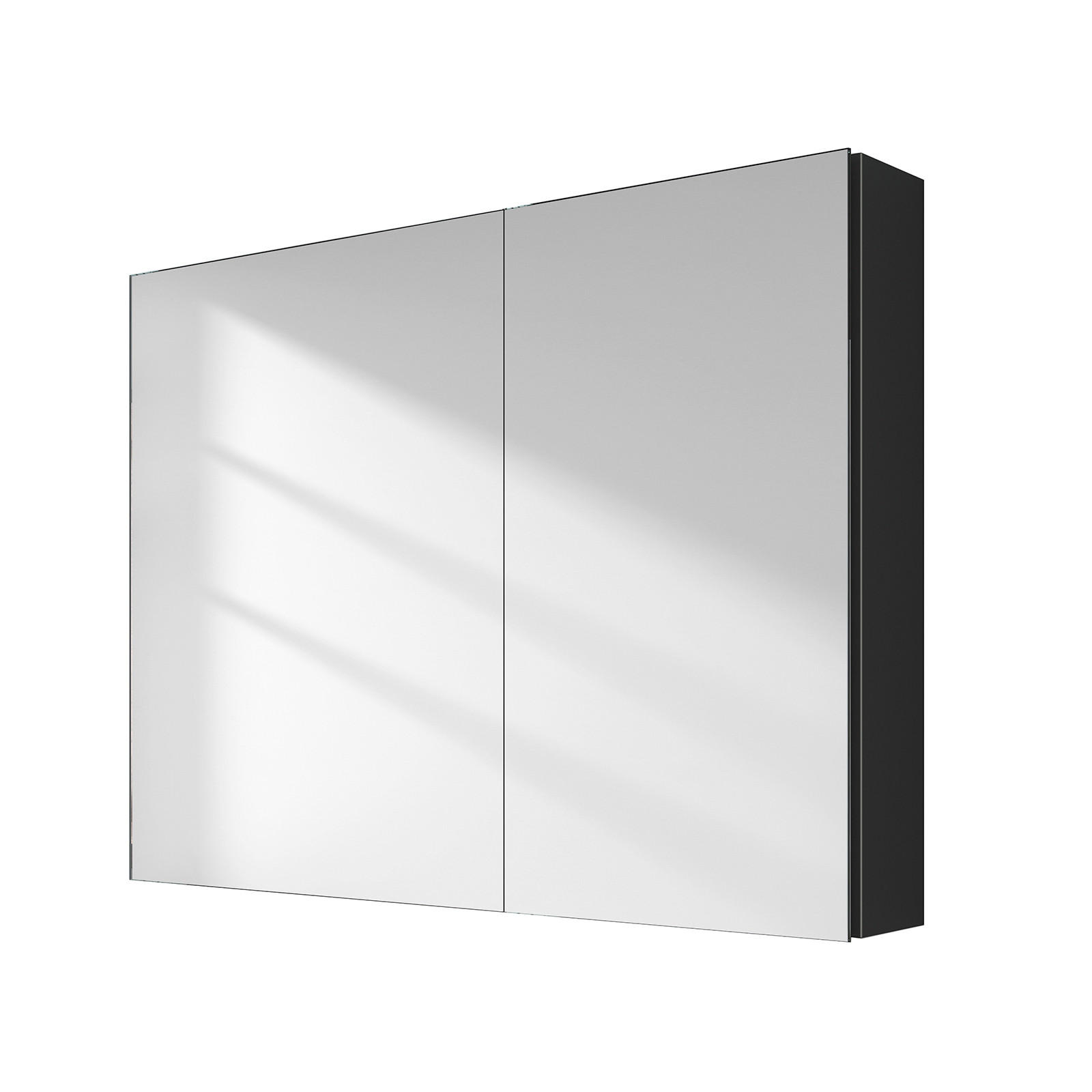 SPIEGELSCHRANK Schwarz 85/65/14,5 - Schwarz, Metall (65/65/85cm) - EMKE