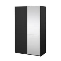 SCHIEBETÜRENSCHRANK, Como, Schwarz, Holzwerkstoff, 119 x 67 x 201 cm - Schwarz, Holzwerkstoff (119/201/67cm) - ebuy24