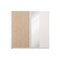 KLEIDERSCHRANK - 200.3 cm x 62 cm - Holz, Platte - Naturfarben Hell, Weiß TINDANIA - Naturfarben/Weiß, Holz (200.3/198.5/62cm) - Vente-Unique