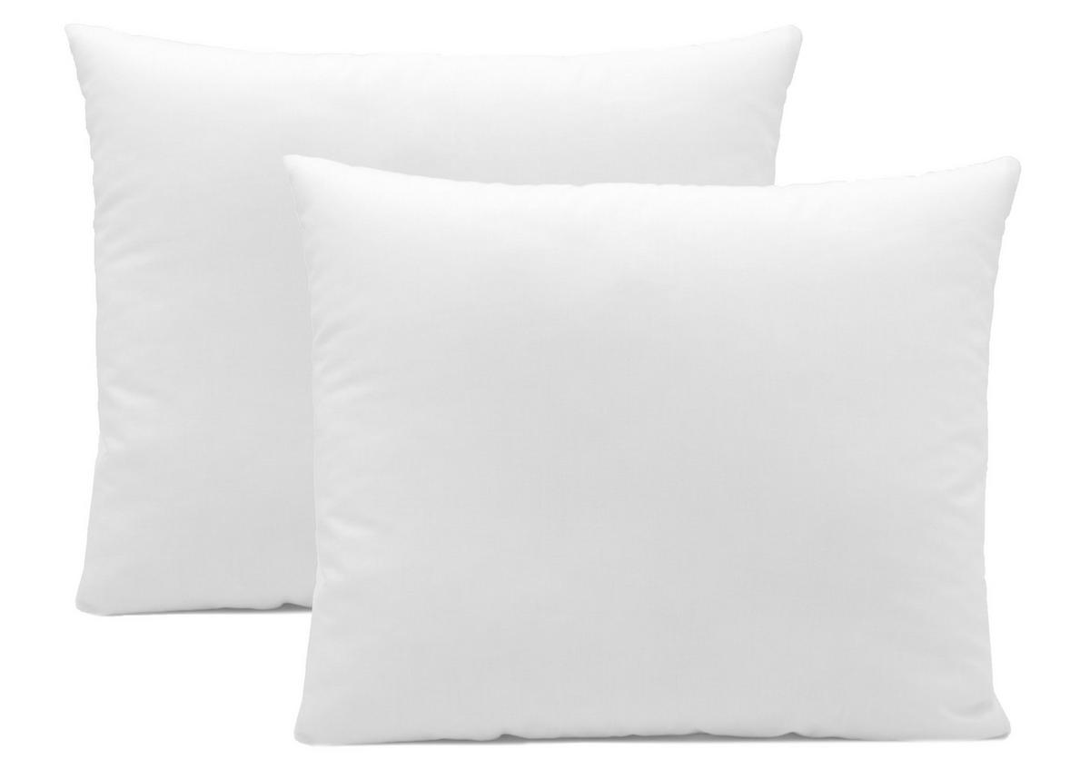 KISSEN, 2er-Set, 35x40 cm, 50% Polyester, 50% Baumwolle, Weiß - Weiß, Textil (35/40cm) - Zollner
