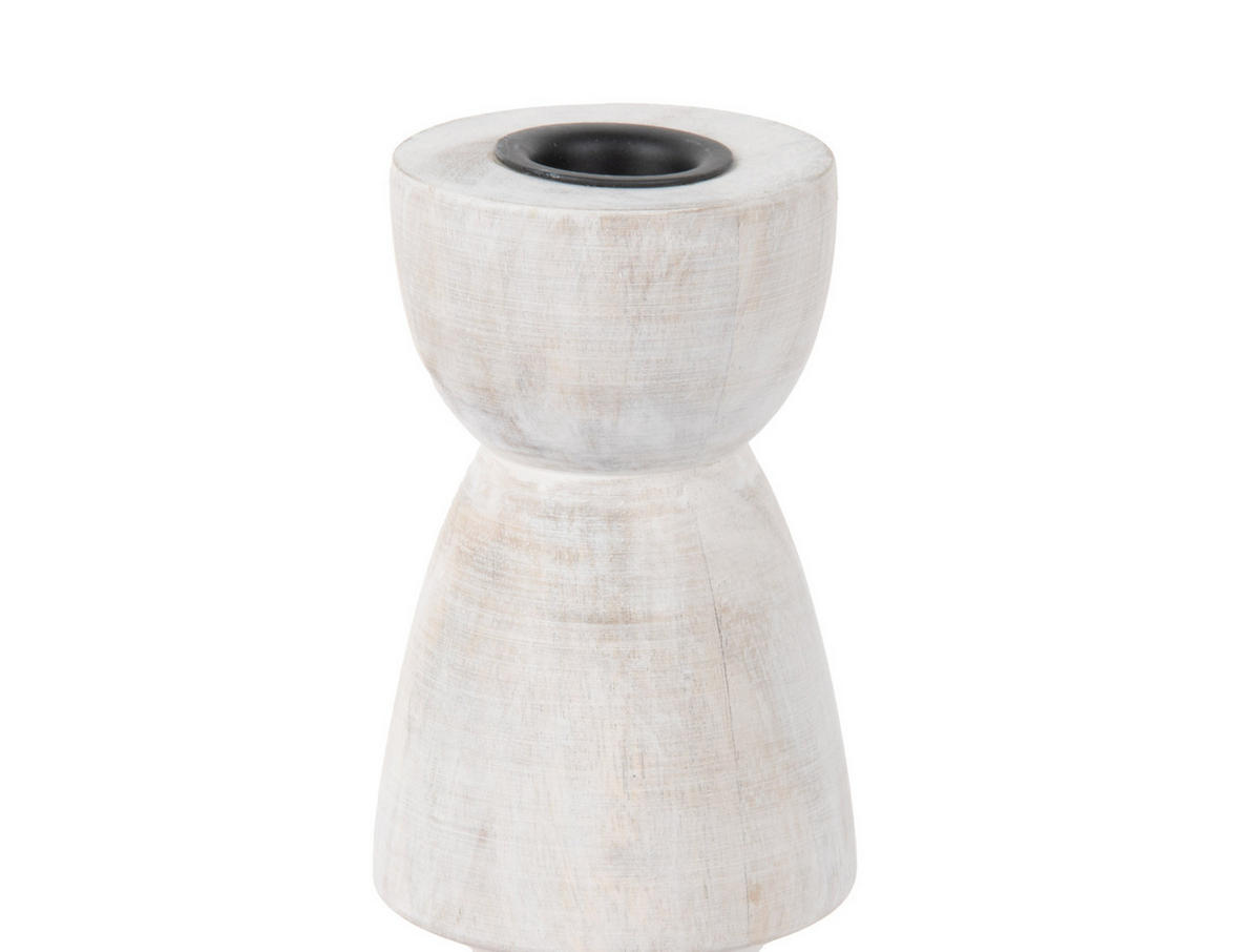 KERZENHALTER Modelar Weiß 6.5/6.5/20 cm - Weiß, Holz (6.5/20/6.5cm) - Present Time