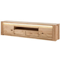 TV-BOARD Wildeiche 223x40x53 beige geölt KENT #232 - Beige, Holz (223/53/40cm) - Massivmoebel24
