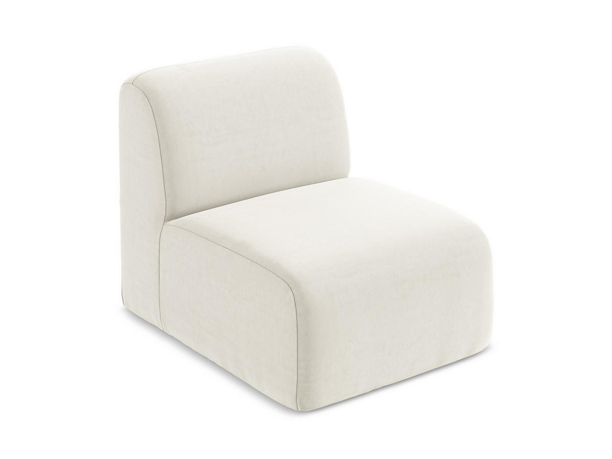 SOFAELEMENT Samt Stoff Beige - Creme/Schwarz, Holzwerkstoff/Kunststoff (70/75/94cm) - Makamii