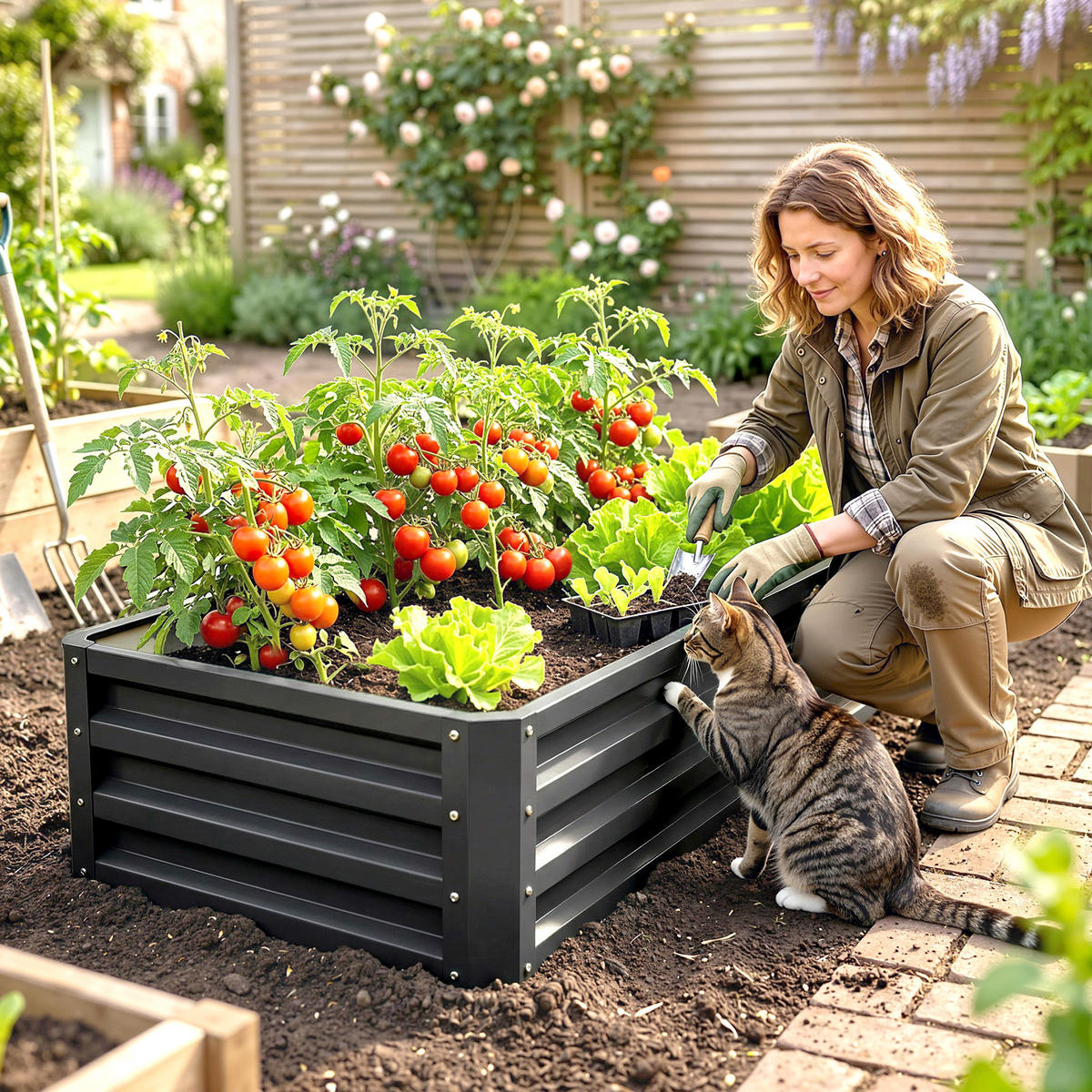 HOCHBEET DE-12185 rechteckig 120/60/30,5 cm Grau - Grau, Metall (120/30.5/60cm) - ComfortXL