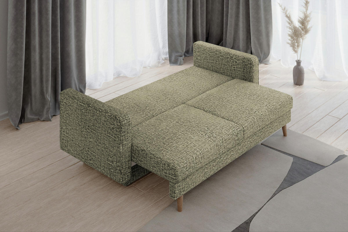 SCHLAFSOFA - Marbella - Grün (IMO 35) - Grün, Holz (230/90/97cm) - Möblo