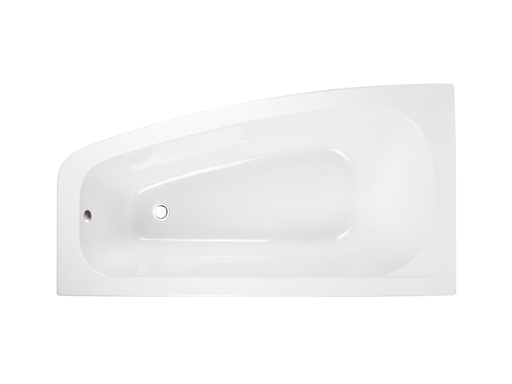 BADEWANNE Eckwanne LUNA 150/80 Links Ablauf & Füße - Weiß, Kunststoff (80/60.5/150cm) - bad land