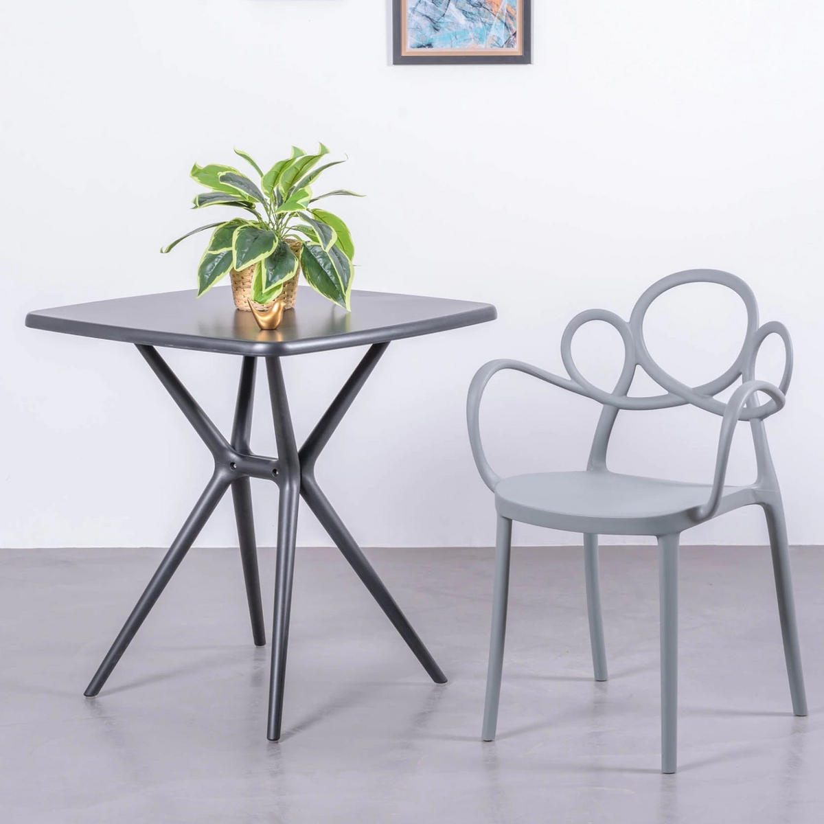 STUHL Kunststoff Grau - Grau, Kunststoff (56/84/45cm) - Nest Dream