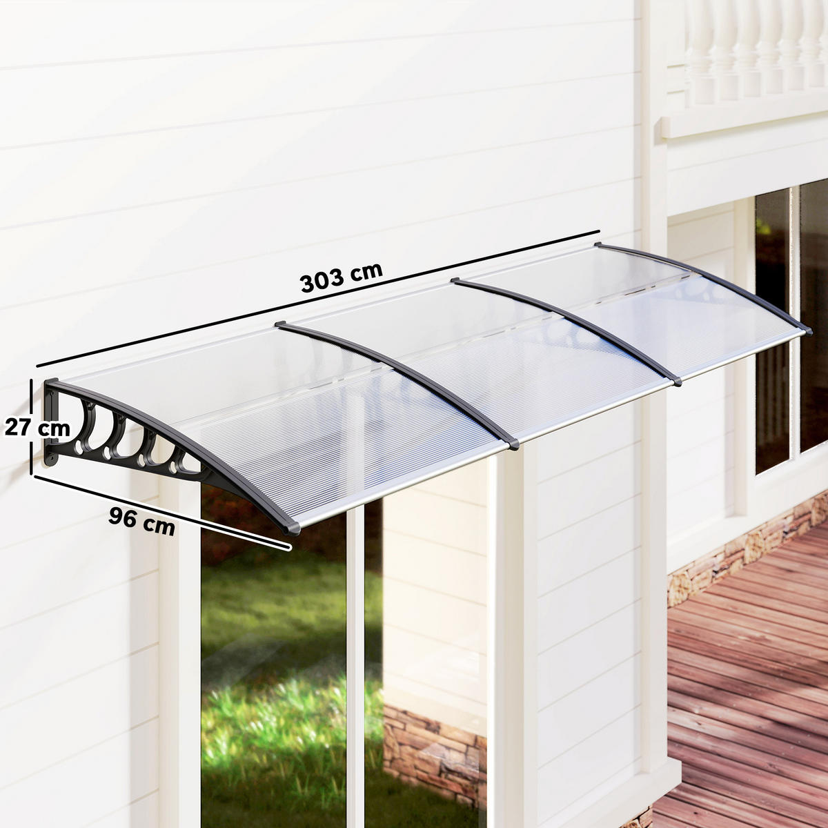 MARKISE Transparent 303.0/96.0/27.0cm - Transparent, Kunststoff (96/27/303cm)