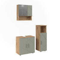 BADMÖBEL-SET Irma Salbeigrün 3 Teile - Salbeigrün, Holzwerkstoff (60/59/30cm) - Vicco