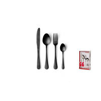 BESTECKSET Luna Black Matt 24-teilig - Schwarz, Metall - Comas