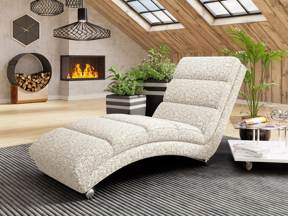 RELAXLIEGE Holiday - Chromfarben/Beige, Holz/Textil (62/84/180cm) - MIRJAN24