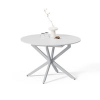 ESSTISCH Firenze Weiß/Grau 120 x 120 cm ausziehbar - Weiß/Grau, Holzwerkstoff (120/120/76.5cm) - Livinity®