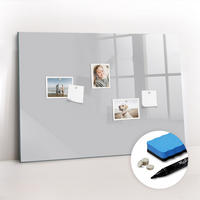 MAGNETTAFEL 100x70 Hellgrau schwarzer Marker - Hellgrau, Glas (100/0.4/70cm) - TULUP