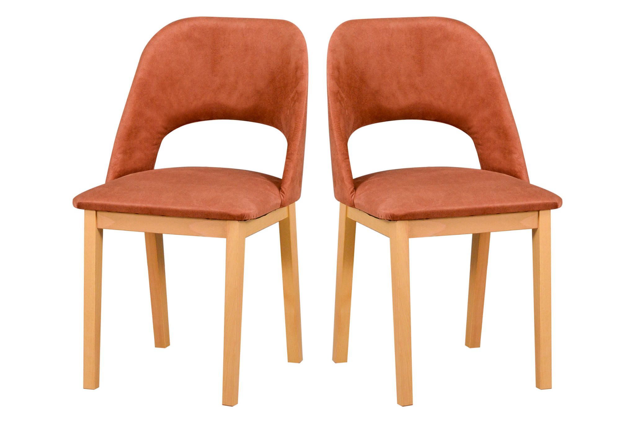 STUHL 2er Set MONTI 2, grandson, zetta 295 - Birkefarben/Kupferfarben, Holz (45/82/40cm) - Leaf Design