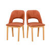 STUHL 2er Set MONTI 2, grandson, zetta 295 - Birkefarben/Kupferfarben, Holz (45/82/40cm) - Leaf Design