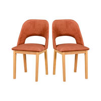 STUHL 2er Set MONTI 2, grandson, zetta 295 - Birkefarben/Kupferfarben, Holz (45/82/40cm) - Leaf Design