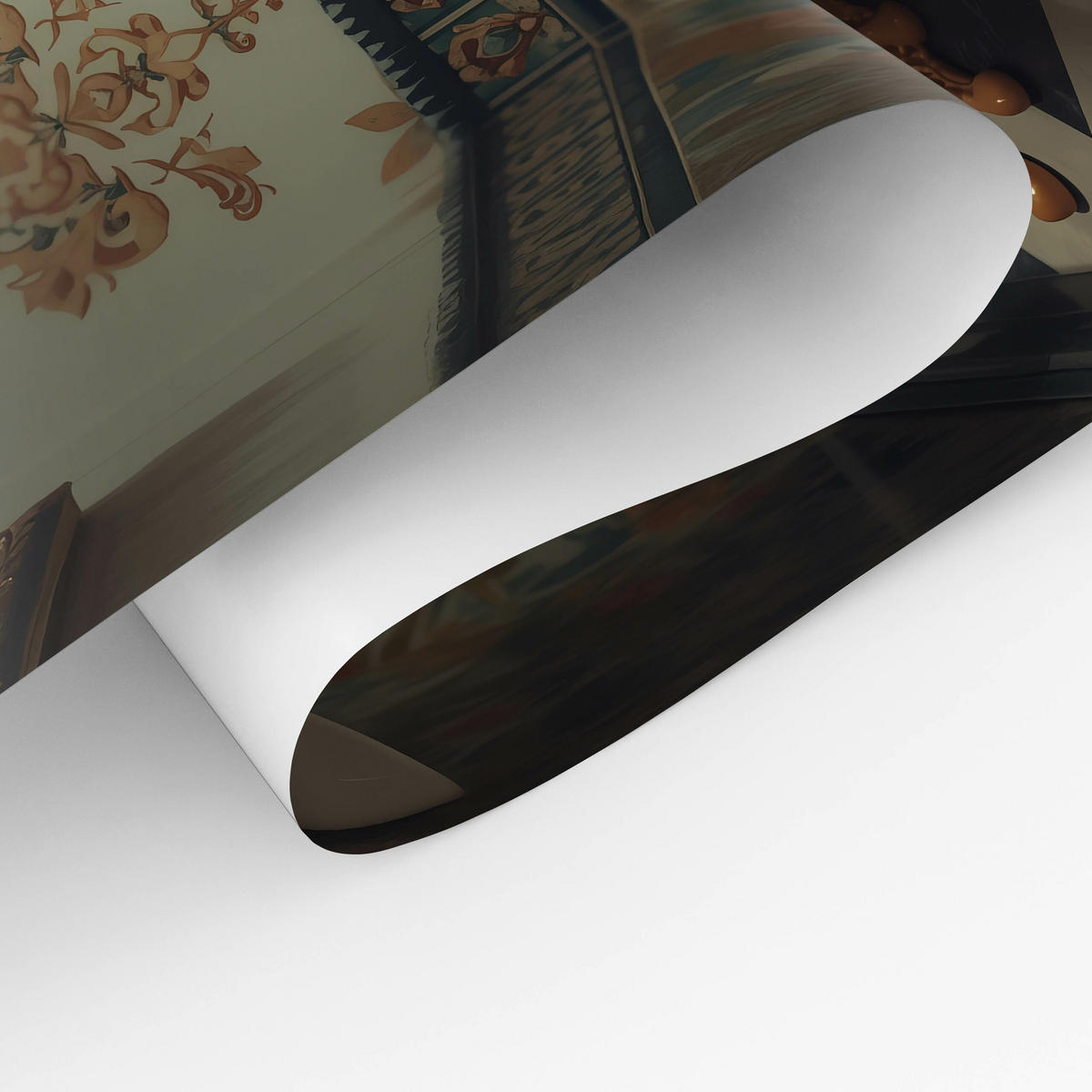 POSTER für WC Badezimmer FROSCH in Toilette Retro Zeitung Abstraktion 50x70cm - Beige/Schwarz, Papier (50/70/70cm) - Muralo