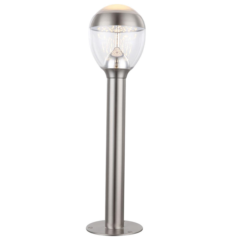 LED AUSSENLEUCHTE Callisto Edelstahl Silber - Silberfarben, Metall (17/17/59cm) - Globo Lighting