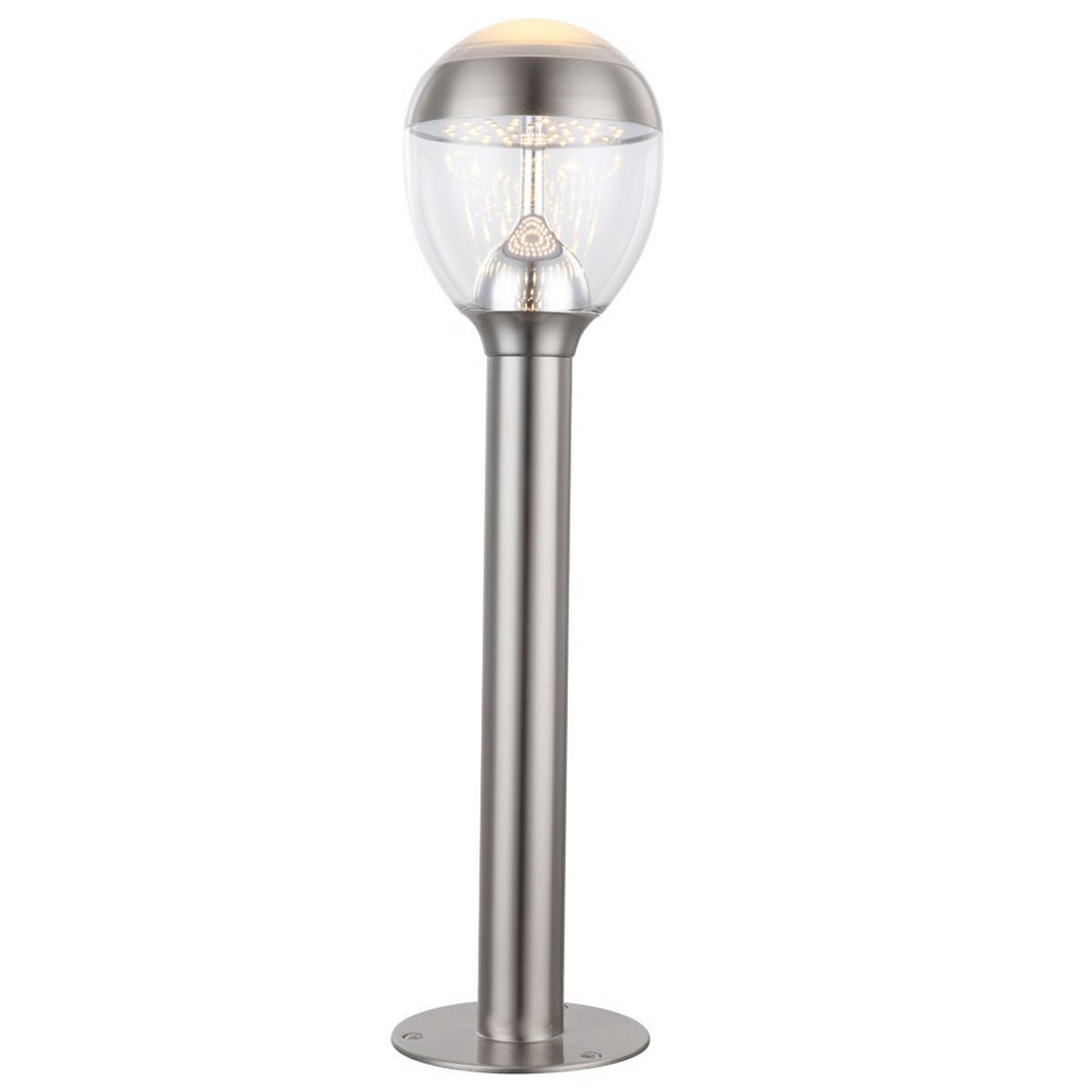 LED AUSSENLEUCHTE Callisto Edelstahl Silber - Silberfarben, Metall (17/17/59cm) - Globo Lighting