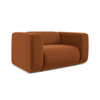 SESSEL Samt Stoff Orange - Terra cotta/Schwarz, Kunststoff/Textil (137/70/89cm) - Makamii