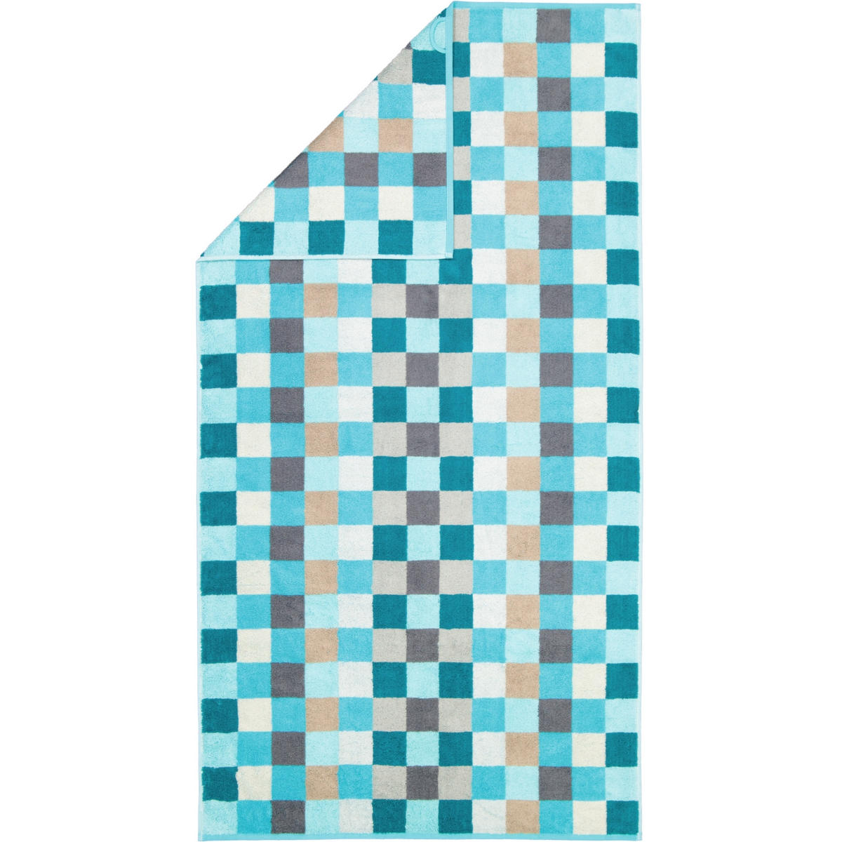 HANDTÜCHER UNIQUE KARO 942 TÜRKIS - 44 - Blau, Textil (70/140cm) - Cawö