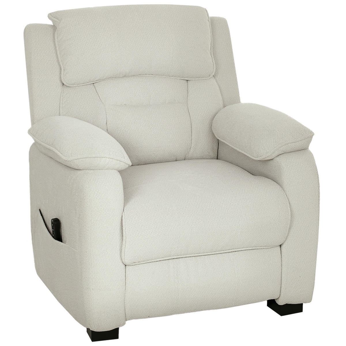 SAMT-SESSEL,150° verstellbar Fußstütze Fernbedienung Seitentasche,beige - Beige, Textil (90/103/96cm) - Vallsero