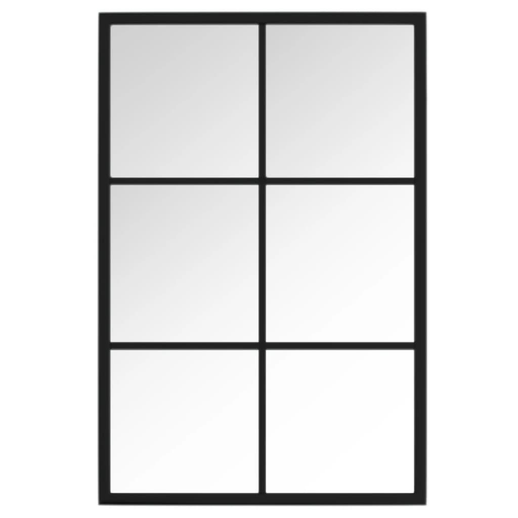 WANDSPIEGEL Schwarz 60x40 cm Metall - Schwarz, Metall (40/1/60cm) - furnicato