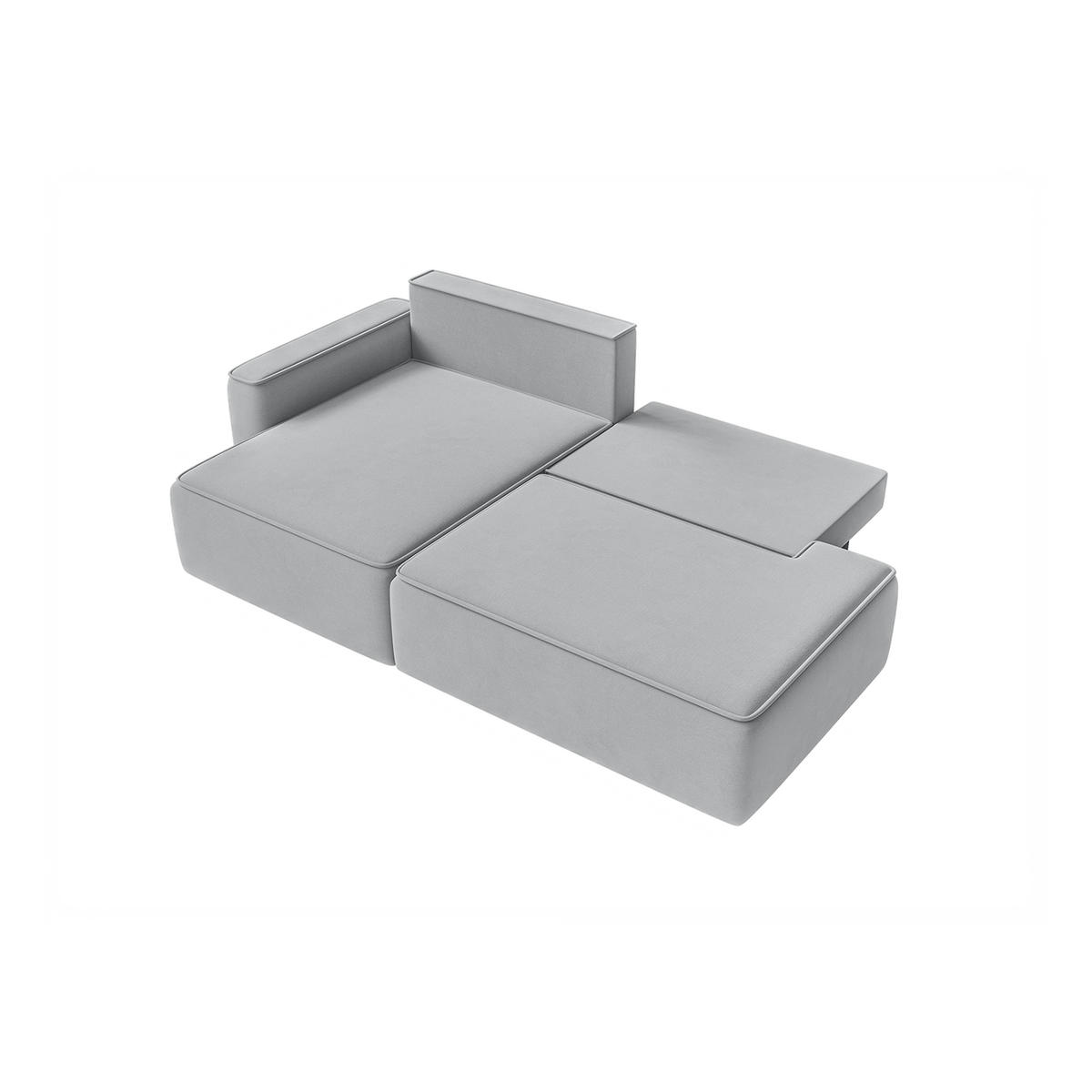 ECKSOFA Sarro mit Schlaffunktion, Silber - Silberfarben, Textil (165/260cm) - Fedve