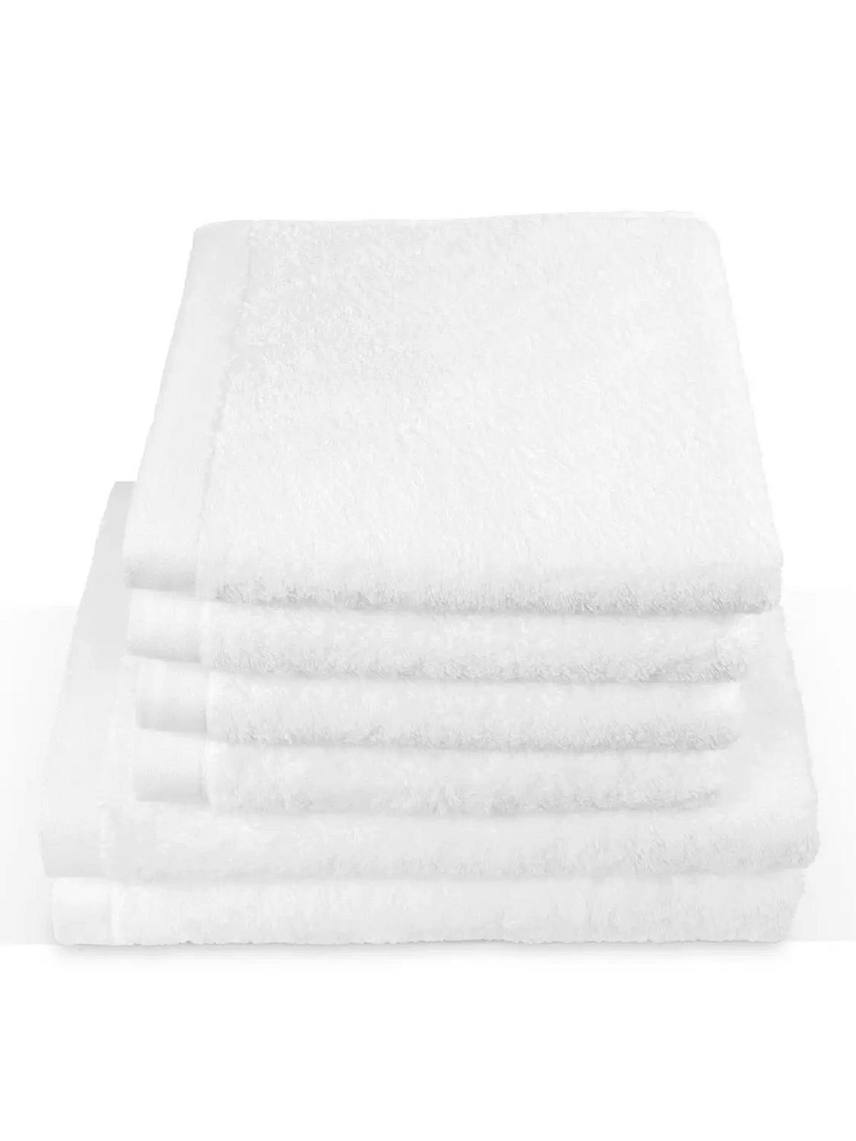 6ER Set Pura Weiß 2x Duschtuch + 4x Handtuch - Weiß, Textil (50/100cm) - Herzbach Home