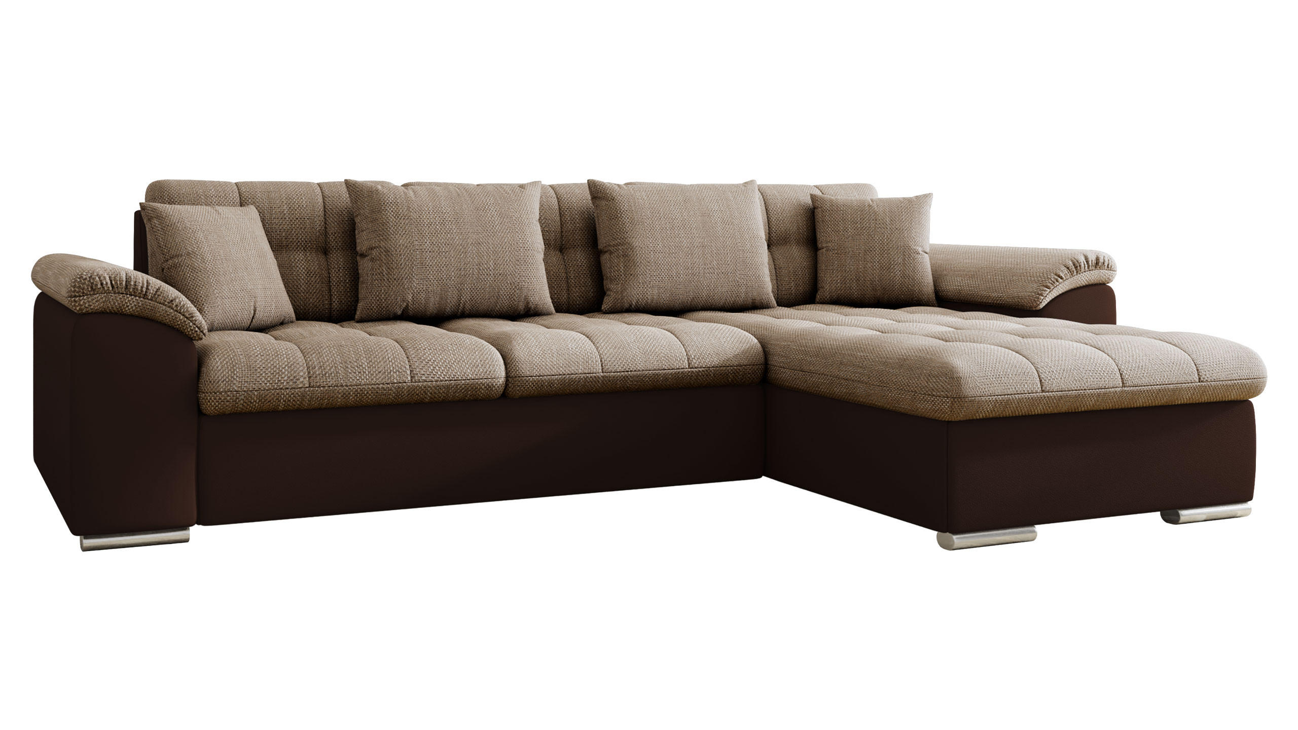 ECKSOFA Diana, Seite: Rechts - Braun, Holz/Textil (280/160cm) - MIRJAN24